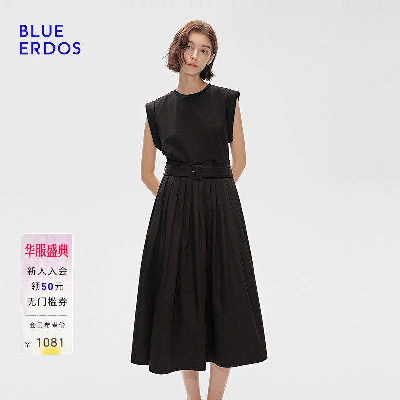 BLUE ERDOS夏季气质优雅法式无袖连衣裙小黑裙B255I4009图片