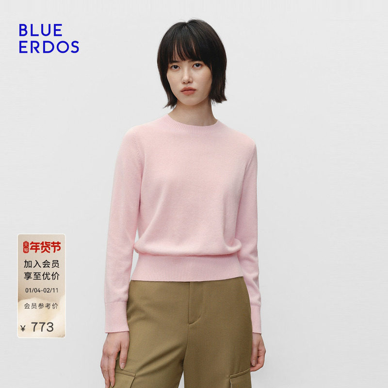【100%山羊绒】BLUE ERDOS冬季新品简约通勤多色圆领套头羊绒衫,女装/女士精品,羊绒衫,淘宝优惠券,粉丝福利购,淘宝优惠卷