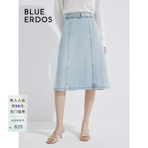 blueerdos100%纯棉牛仔半身裙