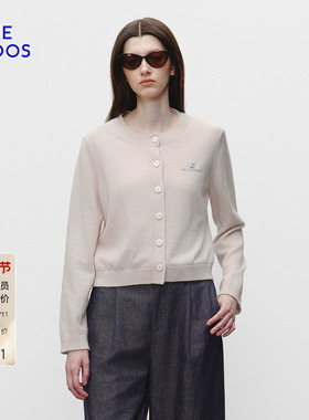 【100%山羊绒】BLUE ERDOS 秋冬新品圆领提花女开衫B1256A003