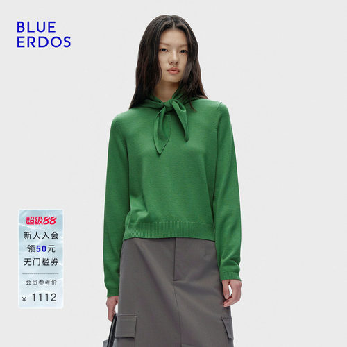 BLUE ERDOS 春季新时尚优雅圆领套衫（可拆卸三角巾）B256D0023