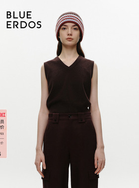 【100%山羊绒】BLUE ERDOS收腰V领针织背心B246A2003