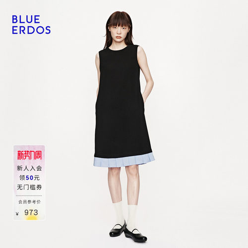 BLUE ERDOS2026夏季新品连衣裙简约时尚松弛感后背蝴蝶结短裙