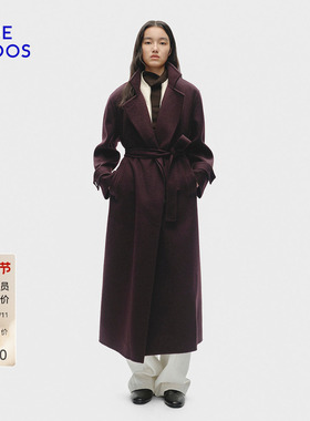 BLUE ERDOS冬季新品质感通勤羊毛混纺长款双面呢大衣B556K4001