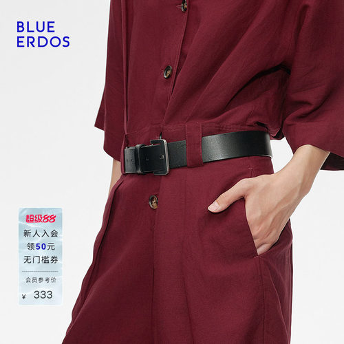 BLUE ERDOS春季配饰单圈金属扣牛皮革皮带腰带女B255TB003