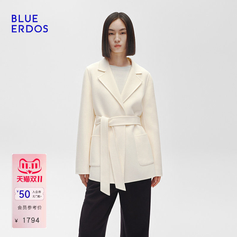 【100%绵羊毛】BLUE ERDOS秋季通勤西装毛呢外套B255J1015