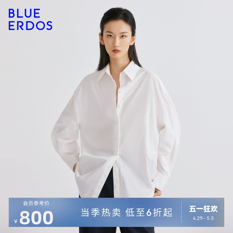 纯棉长袖衬衫blueerdos春夏百搭