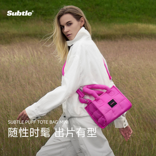 SUBTLE秋冬新品MINI泡芙托特包斜挎云朵包旅游通勤简约百搭手提包