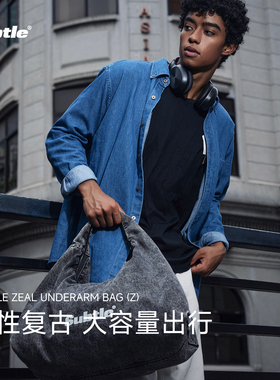 SUBTLE云朵包大号牛仔包小众丹宁复古水洗大容量流浪包通勤斜挎包