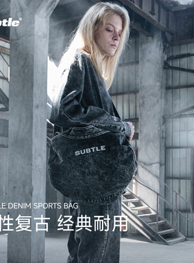 【雷佳音同款】subtle牛仔斜挎包女旅行包复古原创水洗单肩包男