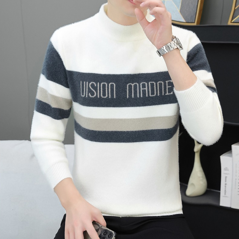 水貂加绒加厚打底衫潮流秋装线衣