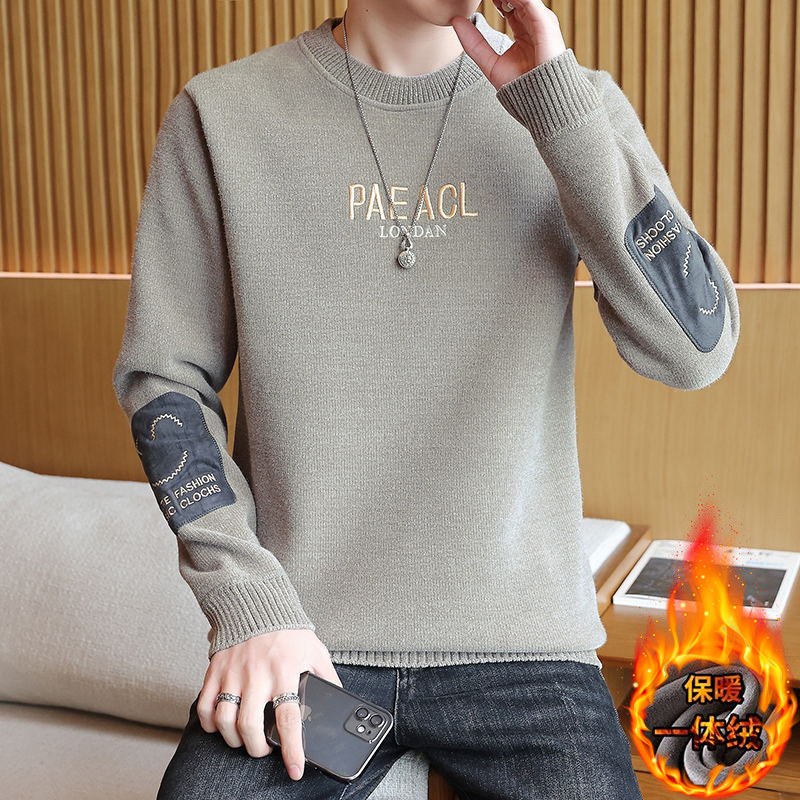 雪尼尔男士毛衣秋冬季加厚打底衫