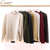 凯撒caser女士粗针肌理小高领打底衫 磨绒保暖上衣外穿冬BM65 F576