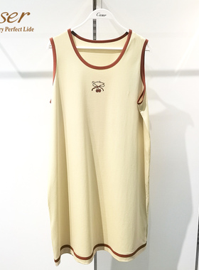 caser凯撒夏季女士森格全棉学院印花背心家居服睡裙睡衣BM01-6807