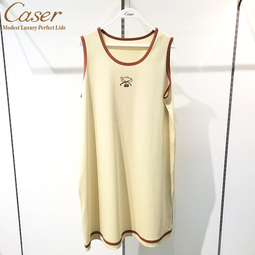 caser凯撒夏季女士森格全棉学院印花背心家居服睡裙睡衣BM01-6807