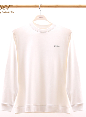 caser凯撒男士摩登罗纹圆领打底衫保暖上衣卫衣秋冬新款AN63-5560