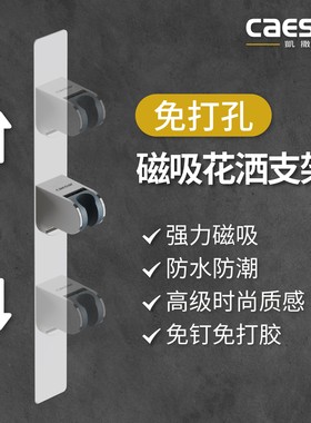 Caesar凯撒卫浴不锈钢免打孔免钉磁吸式花洒支架沐浴升降杆花洒架