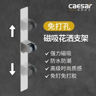 Caesar凯撒卫浴不锈钢免打孔免钉磁吸式花洒支架沐浴升降杆花洒架