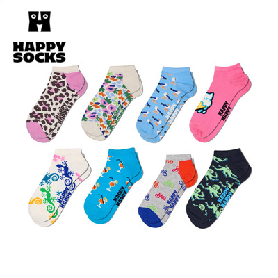 【25年新品】Happy Socks秋季潮牌彩色短袜个性百搭短筒趣味袜子