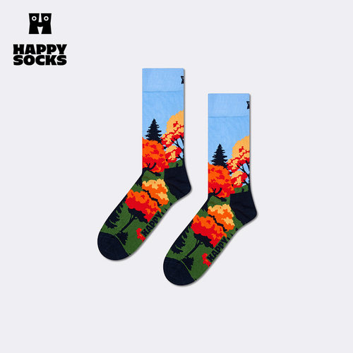 【春秋款】Happy Socks个性创意小众图案袜子秋日夕阳中筒袜潮