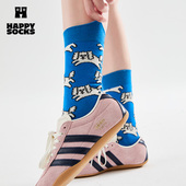 Happy 可爱爆棚系列 Socks潮牌小狗多巴胺袜子ins百搭中筒袜女