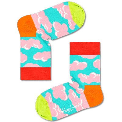 HappySocks潮牌童袜个性多巴胺可爱云朵彩虹袜男女中筒袜1双2双装