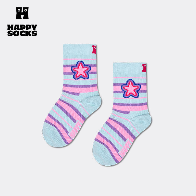 【2026新款】Happy Socks儿童可爱星星宝宝棉袜子多巴胺中筒袜