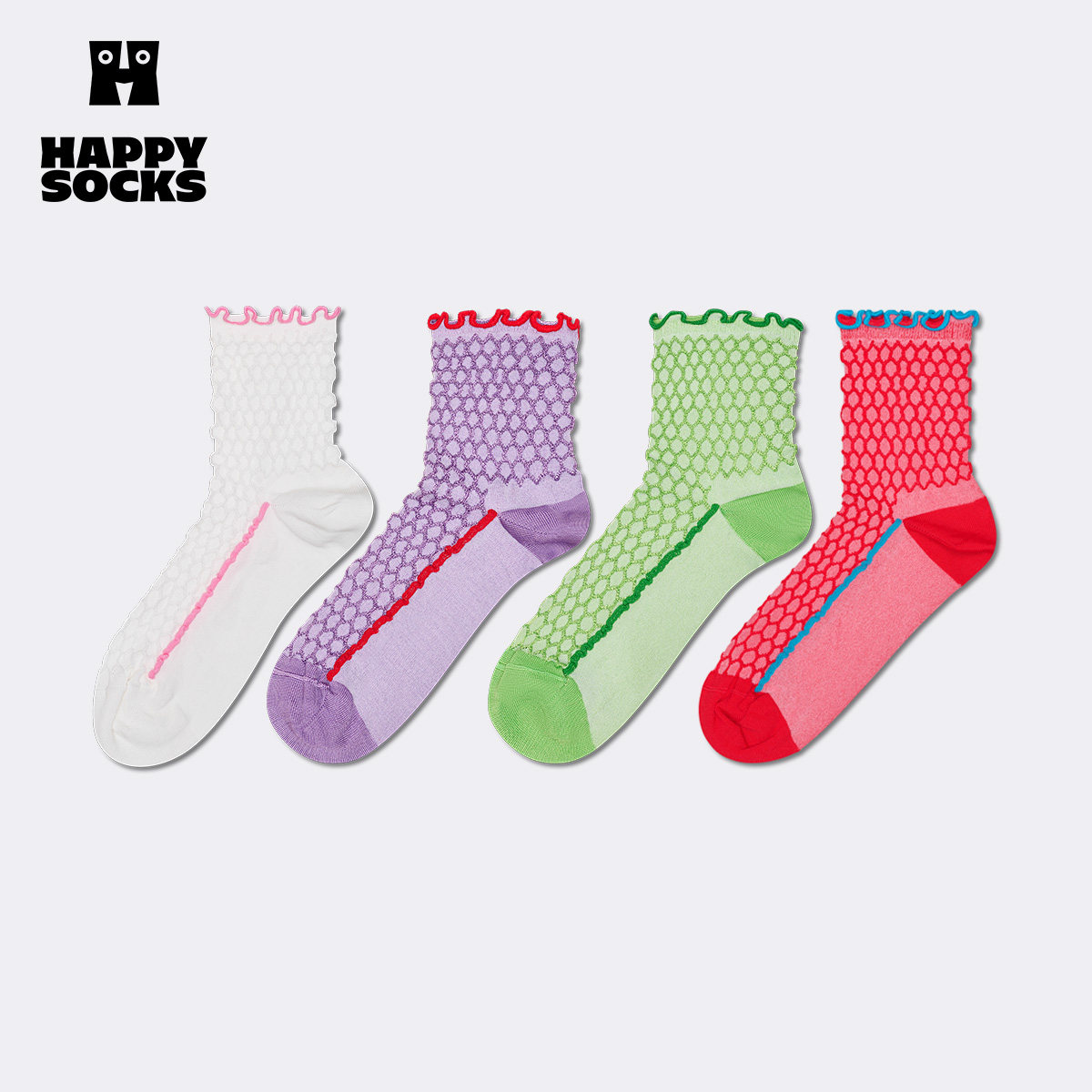 【2026新款】Happy Socks X 女神经系列花边个性袜子小众中低筒袜