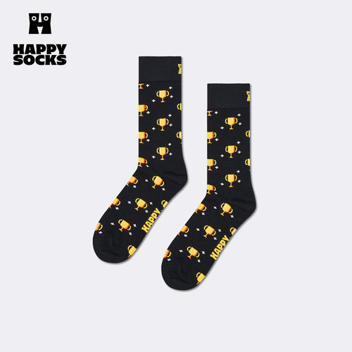 【春秋款】Happy Socks潮牌创意游戏冠军图案袜子小众中筒袜