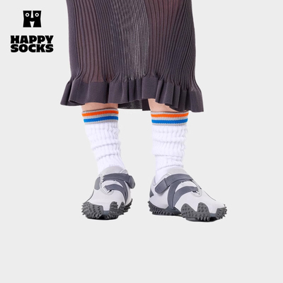 【25春秋款】Happy Sock袜子男女时尚舒适百搭高筒白色袜子时尚袜