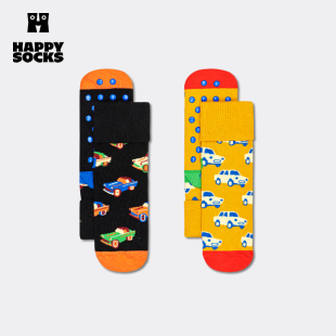 车队出动防滑运动颗粒棉袜中筒袜2双装 Socks童袜春夏款 Happy