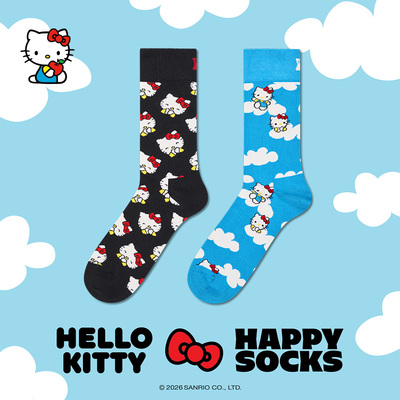 【2026新款Hello kitty联名】Happy Socks潮牌袜子可爱甜美中筒袜