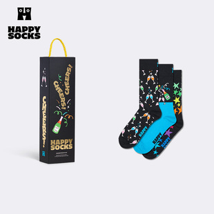 【25秋冬款】Happy Socks礼盒袜子送男朋友创意图案酒瓶中筒袜潮