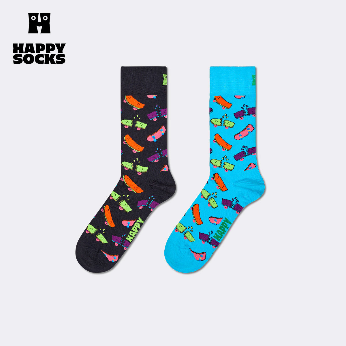 【2026新款】Happy Socks潮牌创意滑板多巴胺袜子个性小众中筒袜,女士内衣/男士内衣/家居服,一次性袜子,淘宝优惠券,粉丝福利购,淘宝优惠卷