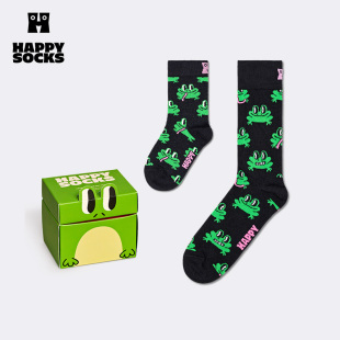 亲子款 新品 礼盒 Socks潮牌时尚 青蛙袜子可爱百搭中筒袜 Happy