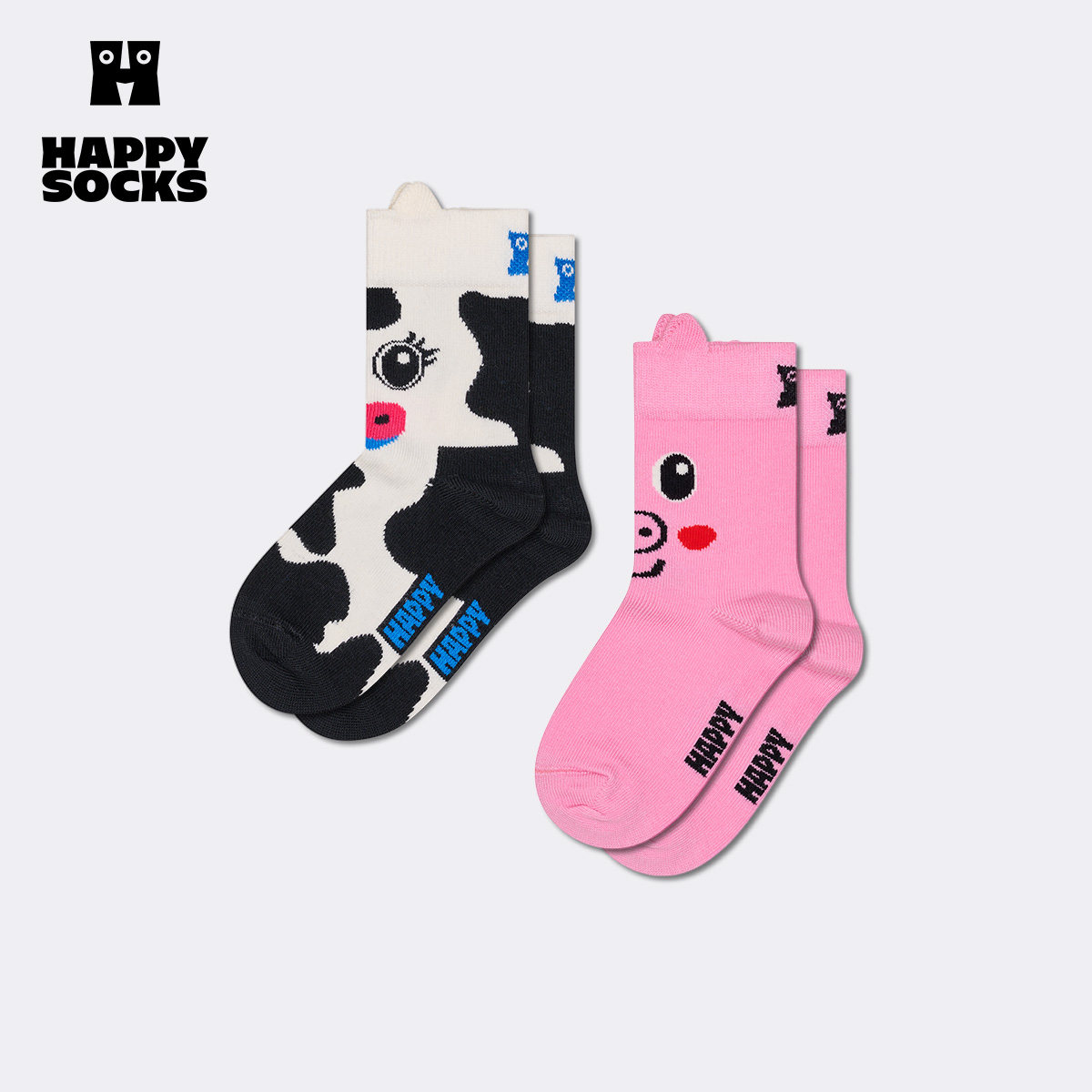 【2026新款2双装】Happy Socks宝宝可爱甜美棉袜子儿童舒适中筒袜