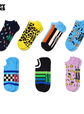 Happy Socks个性潮牌春夏款子女男薄荷曼波黑白袜短袜ins短袜女