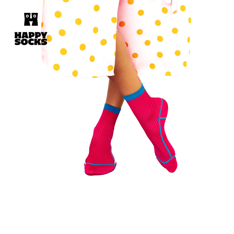 HappySocks X 女神经系列秋季款袜子女拼接素色中筒袜hysteria图片