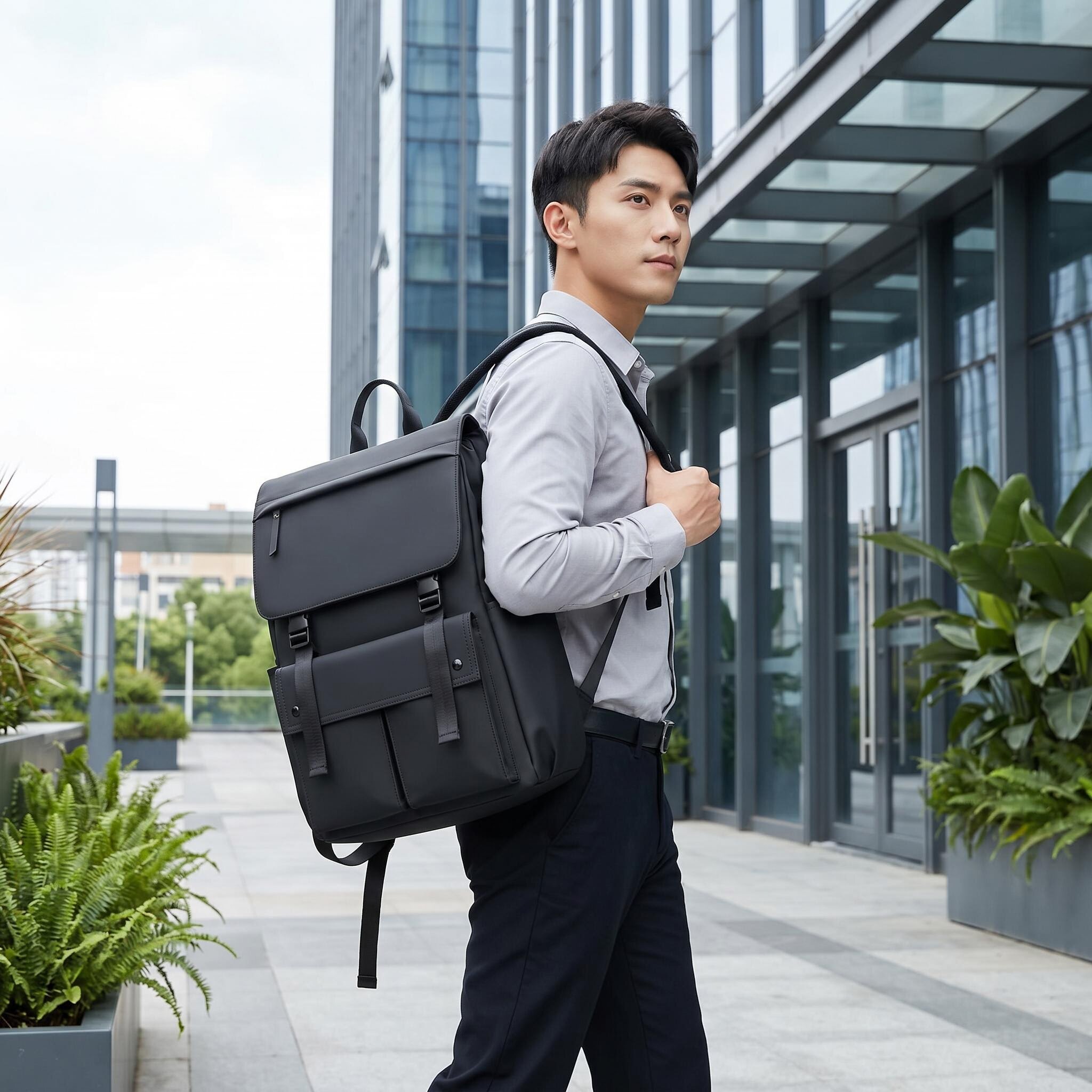 跨境简约优质青年新款男士学生时尚户外旅游背包商务潮大容量书包