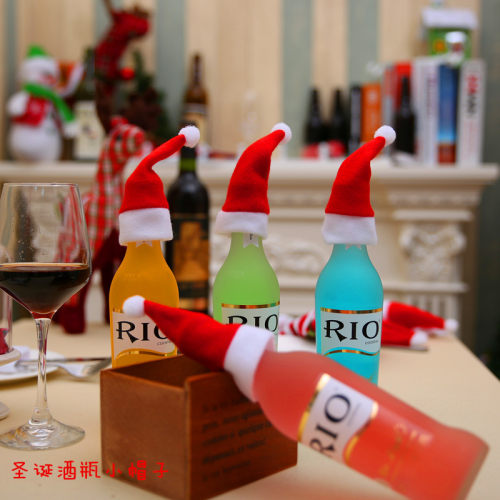 Christmas wine bottle hat decoration圣诞酒瓶小帽子装饰品