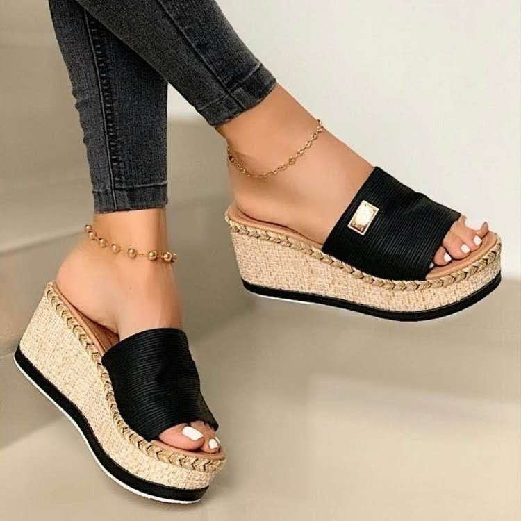 Women's Large size thick sole sloping heel sandals女坡跟凉鞋