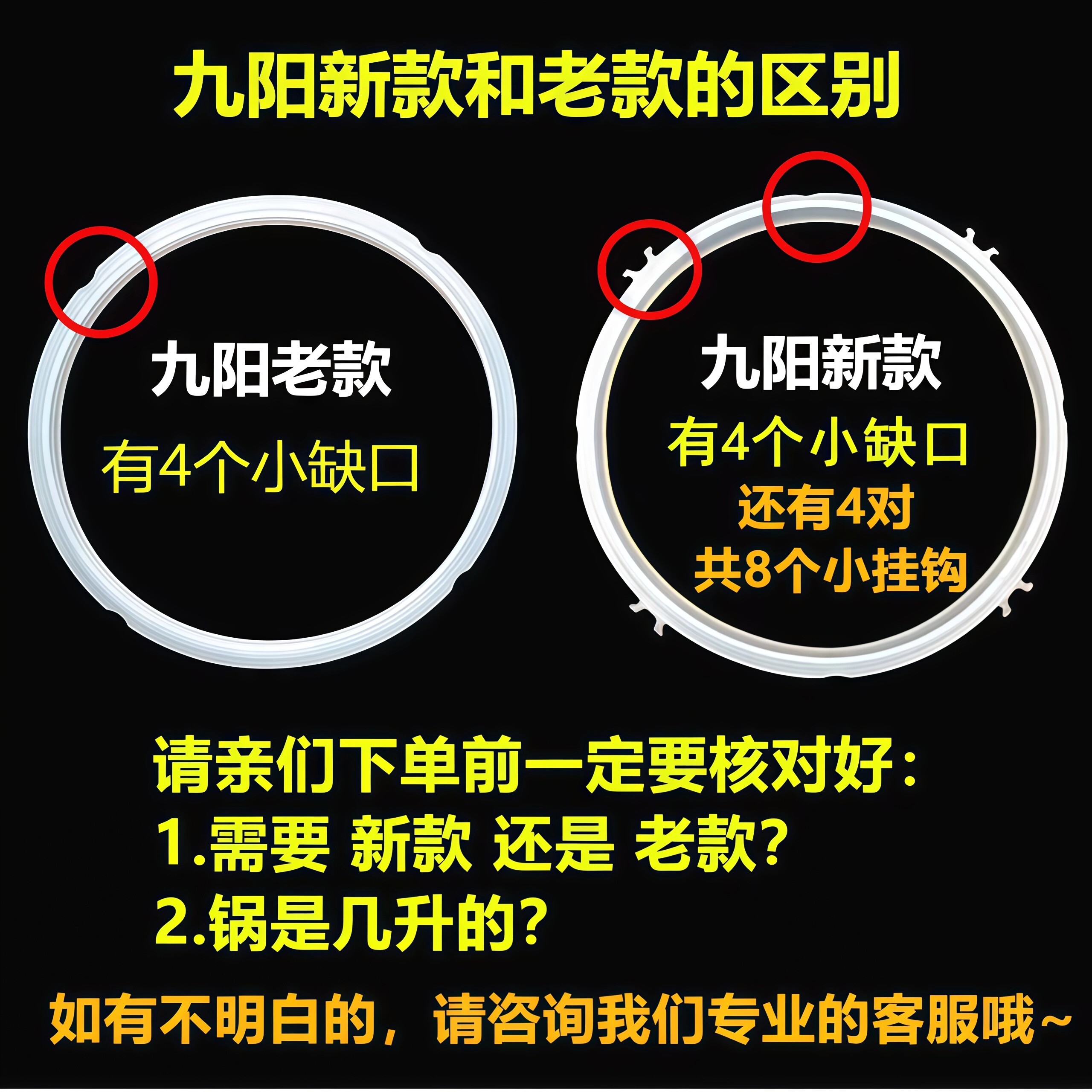 适用九阳电压力锅密封圈2L4L5L6L8L胶圈电高压锅硅胶皮圈替换配件