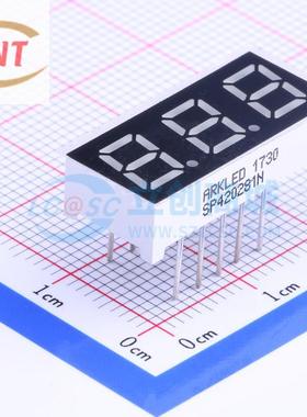 LED数码管 SP420281N 插件 3位 0.28英寸 红色 共阴极 ARKLED方舟