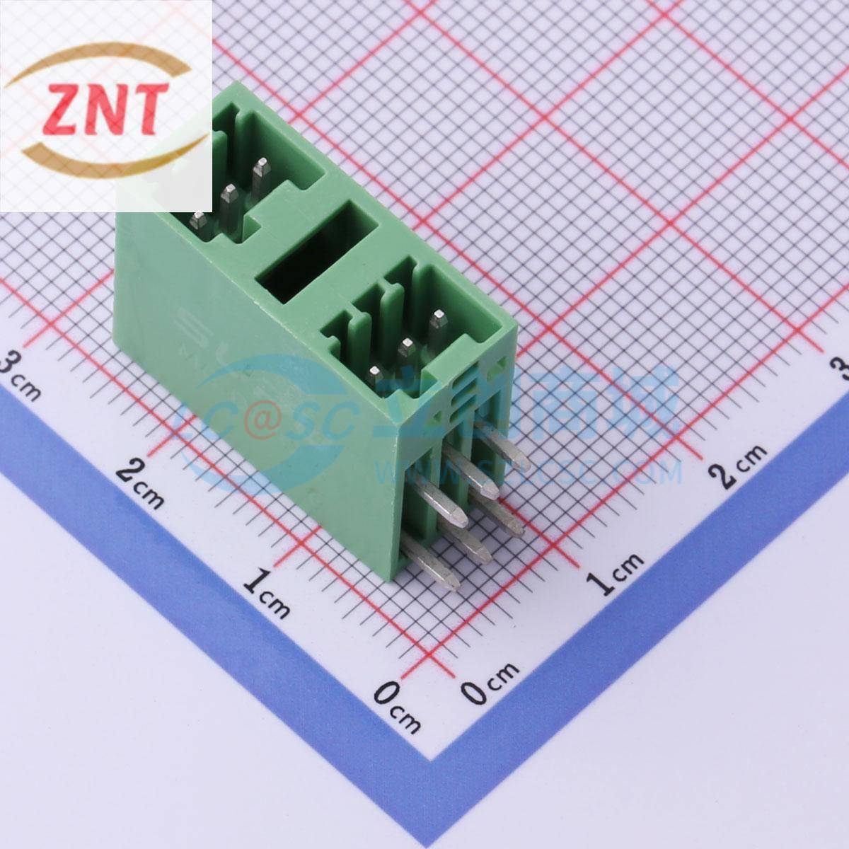 插拔式接线端子 DB2ERH-2.5-2*3P-GN 弯插,P=2.5mm 板端/插座-闭