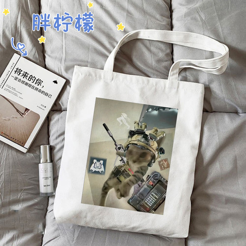 三角洲行动猫猫游戏周边帆布包