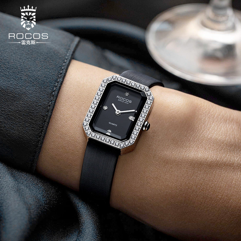 rocos品牌新款小香风ins潮流精钢女士手表防水合作