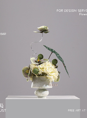 妖及现代大理石仿真桌面小花装饰