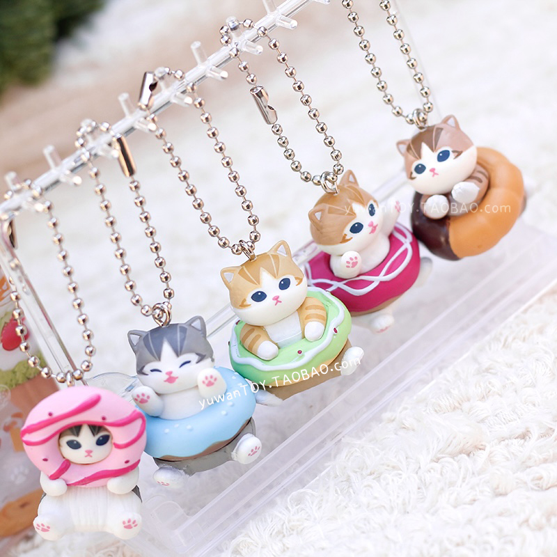 mofusand甜甜圈造型猫咪公仔挂件