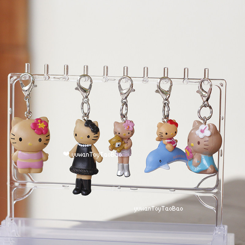 HelloKitty黑皮长腿公仔KT猫凯蒂猫手机链拉链扣包包手帐挂件吊饰