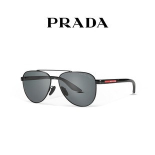 PRADA普拉达飞行员太阳镜男金属蛤蟆镜潮流开车防晒墨镜0PS A52S